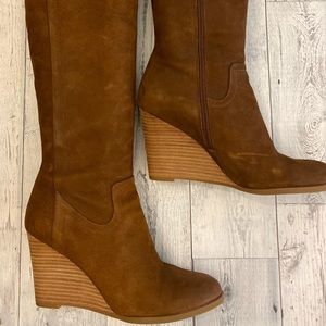 FrancoSarto brown suede knee boots size 8